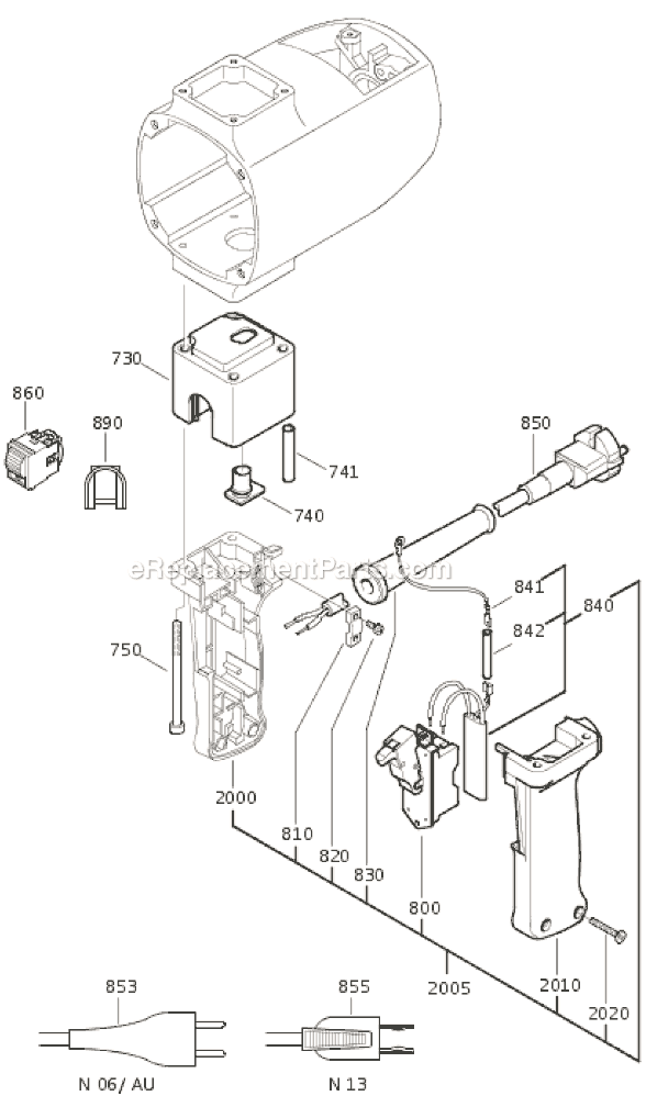 Page B Diagram and Parts List for DDSK672-1 72050113113 Fein Electric Drill