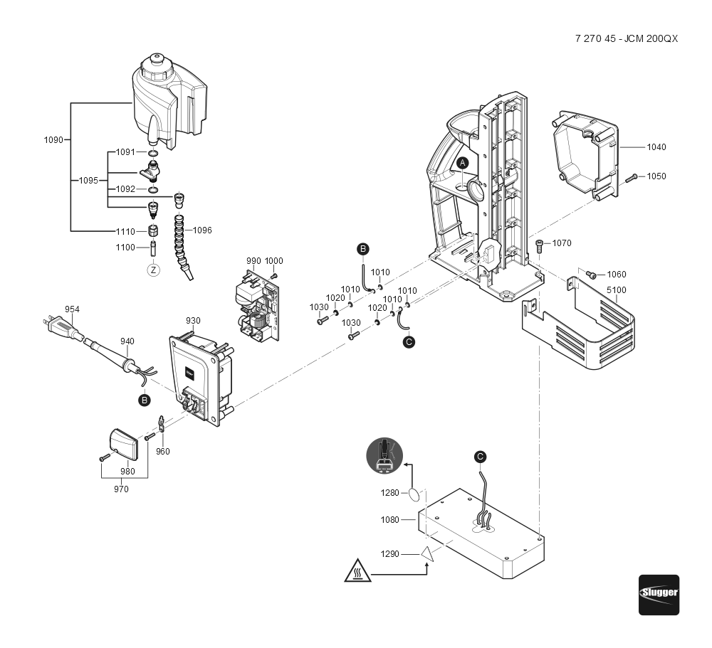  Diagram and Parts List for JCM200QX 72704512360 Fein Mortiser