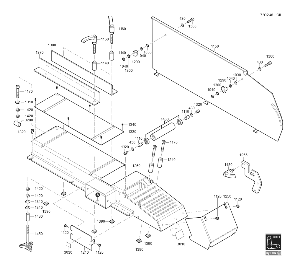  Diagram and Parts List for GRITGIL 79024800403 Fein Belt or Drum Sander