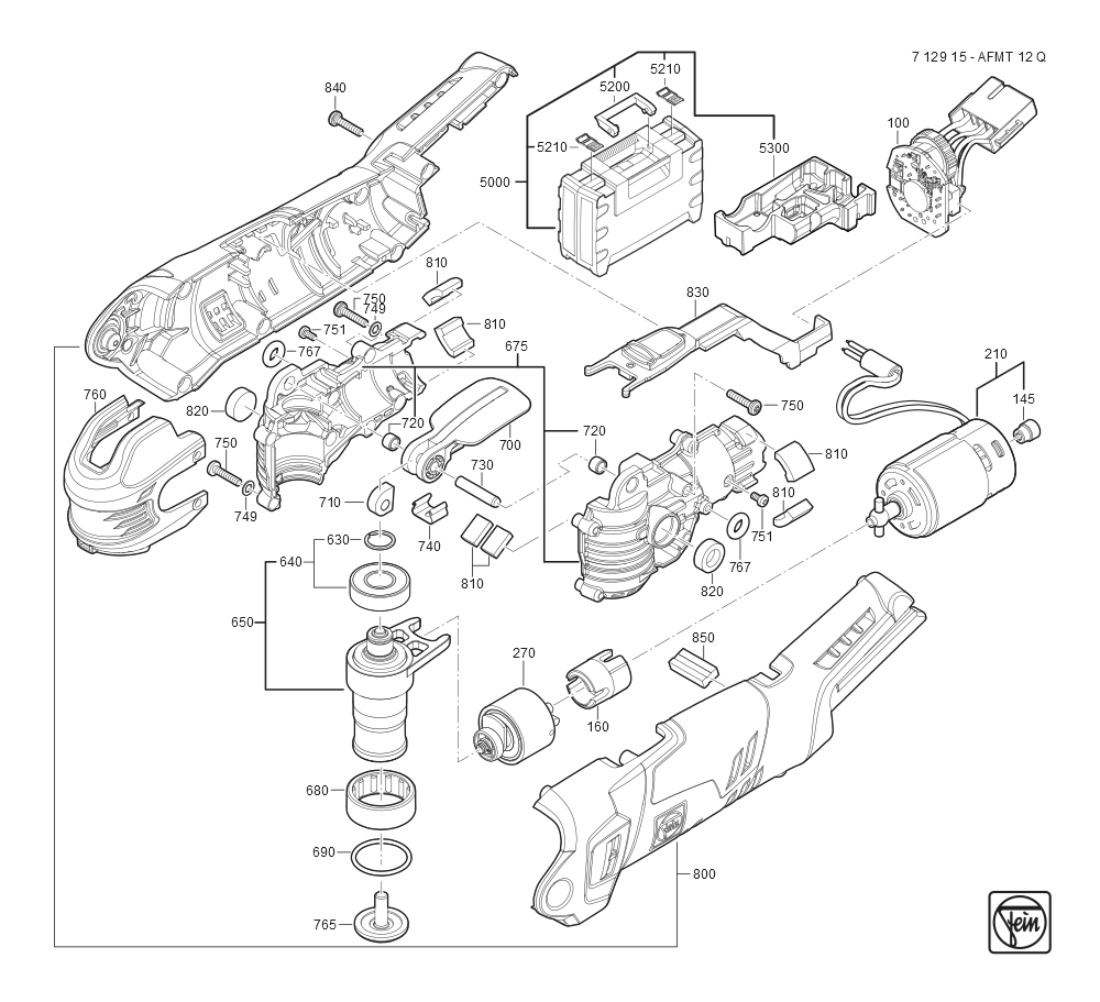  Diagram and Parts List for AFMT12Q 71291500920 Fein Multi-Tool