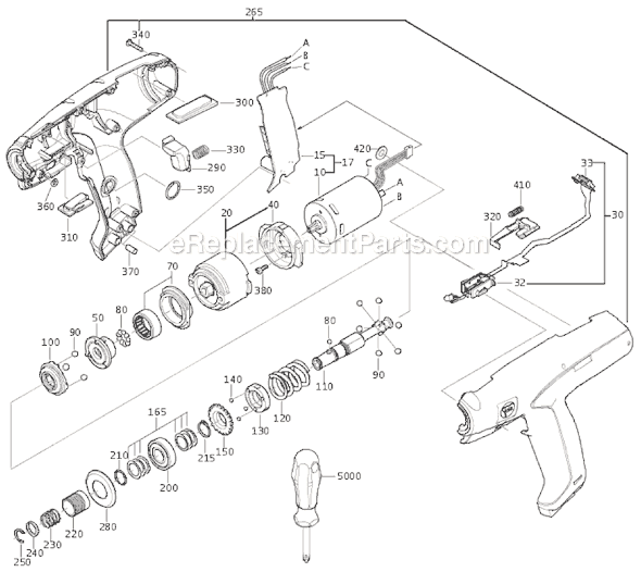Page A Diagram and Parts List for FSC20X 72363812360 Fein Multi-Tool