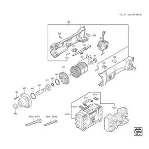Diagram Diagram and Parts List for 71230109940  Fein Die Grinder
