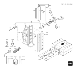  Diagram and Parts List for JCM200QX 72704512360 Fein Mortiser