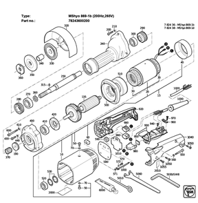 Figure 0 Diagram and Parts List for 78243600200  Fein Grinder
