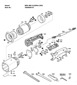 Figure 1 Diagram and Parts List for 78206400170  Fein Grinder