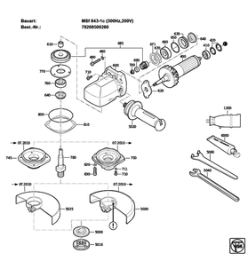 Figure 0 Diagram and Parts List for 78208500260  Fein Grinder