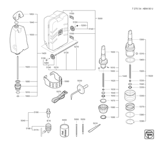  Diagram and Parts List for KBM80U 72703409360 Fein Mortiser