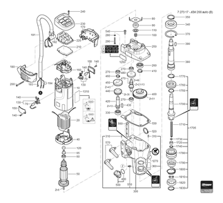  Diagram and Parts List for JCM200AUTO 72731709360 Fein Mortiser