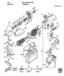 Figure 0 Diagram and Parts List for 72302900115  Fein Nibbler & Shears