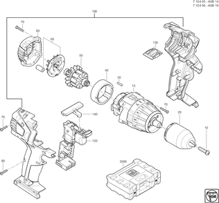  Diagram and Parts List for ASB18 71040600940 Fein Hammer Drill