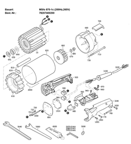 Figure 1 Diagram and Parts List for 78207400200  Fein Grinder
