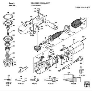 Figure 0 Diagram and Parts List for 72209100628  Fein Sander