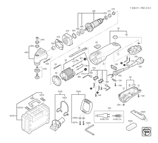  Diagram and Parts List for FSC20X 72365109360 Fein Multi-Tool