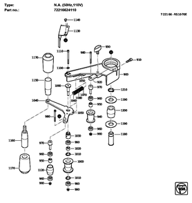 Figure 1 Diagram and Parts List for 72216624110  Fein Sander