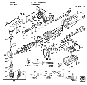 Figure 0 Diagram and Parts List for 72324009360  Fein Nibbler & Shears