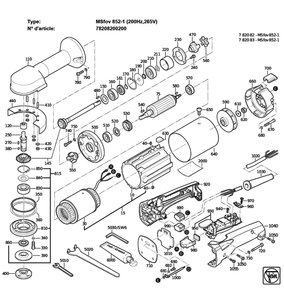Figure 0 Diagram and Parts List for 78208200200  Fein Grinder