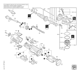 Diagram and Parts List for CG13-150 72228309360 Fein Angle Grinder