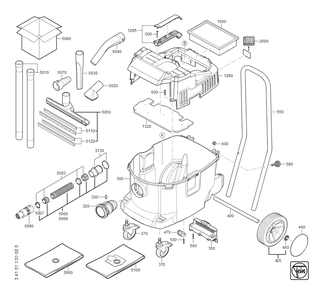 Part Location Diagram of 31345120010 Fein Suction Hose Nw35X4 Electroconductive