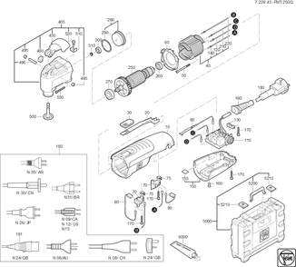  Diagram and Parts List for FMT250Q 72294309360 Fein Multi-Tool