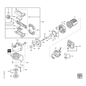Diagram 1 Diagram and Parts List for 71220500940  Fein Sander Grinder