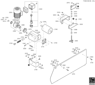  Diagram and Parts List for GRITGIL 79020800403 Fein Belt or Drum Sander