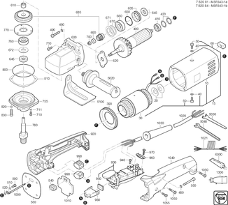  Diagram and Parts List for MSF843-1A 78208100200 Fein Sander Polisher