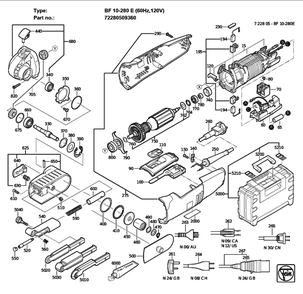 Figure 0 Diagram and Parts List for 72280509360  Fein Sander