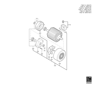 Diagram and Parts List for GIMS1502H 79021700403 Fein Belt or Drum Sander