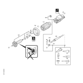 Diagram 2 Diagram and Parts List for 72227812360  Fein Sander Grinder
