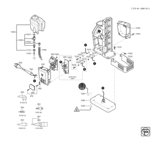  Diagram and Parts List for KBM50U 72704009360 Fein Mortiser