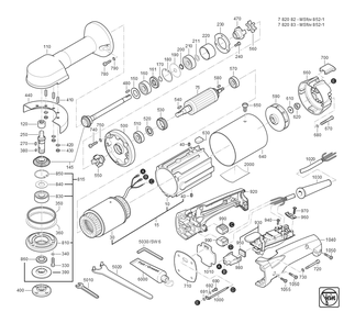  Diagram and Parts List for MSFOV852-1 78208300260 Fein Angle Grinder