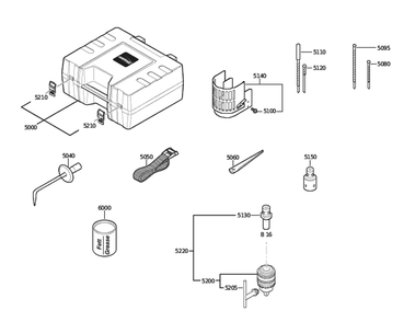 Figure 2 Diagram and Parts List for 72703712360  Fein Electric Drill