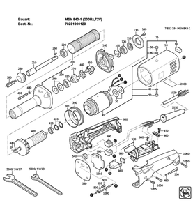 Figure 0 Diagram and Parts List for 78231900120  Fein Grinder
