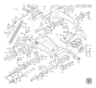  Diagram and Parts List for RSGEX1500A 73601461090 Fein Mill