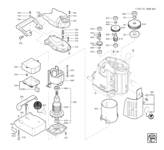  Diagram and Parts List for KBB40X 72721309360 Fein Mortiser