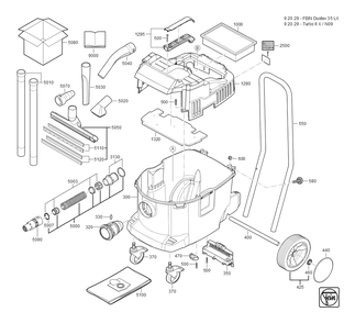  Diagram and Parts List for TURBOIIX 92029236090 Fein Dust Collector