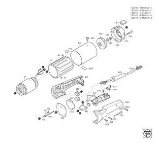  Diagram and Parts List for MSFO852-1B 78206600260 Fein Angle Grinder
