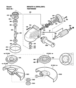 Figure 0 Diagram and Parts List for 78207509260  Fein Grinder