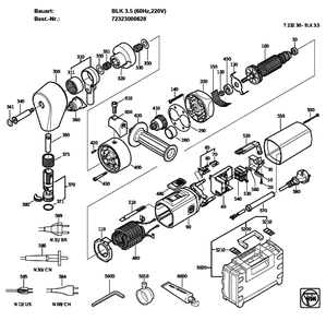 Figure 0 Diagram and Parts List for 72323000628  Fein Nibbler & Shears