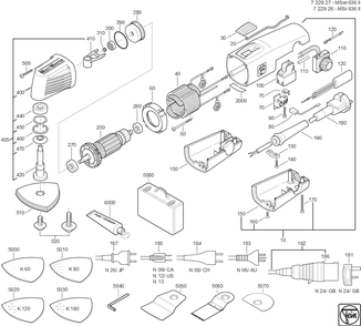  Diagram and Parts List for MSX636II 72292600115 Fein Multi-Tool