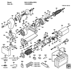 Figure 0 Diagram and Parts List for 72302400622  Fein Nibbler & Shears