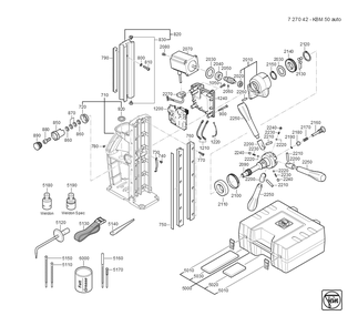  Diagram and Parts List for KBM50AUTO 72704209360 Fein Mortiser