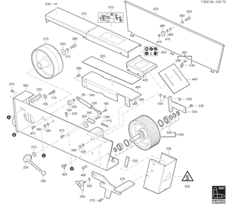  Diagram and Parts List for GRITGIS75 79020900233 Fein Belt or Drum Sander