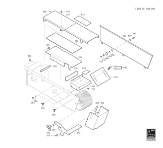  Diagram and Parts List for GRITGIS150 79023000443 Fein Belt or Drum Sander