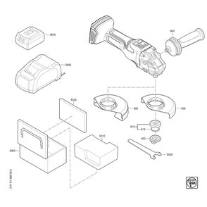 Diagram 2 Diagram and Parts List for 71220900940  Fein Sander Grinder