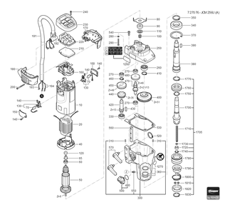  Diagram and Parts List for JCM256U 72707609360 Fein Mortiser