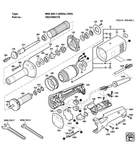 Figure 0 Diagram and Parts List for 78231900170  Fein Grinder