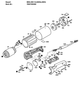 Figure 1 Diagram and Parts List for 78207300260  Fein Grinder