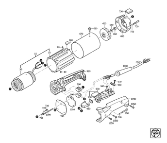 Figure 1 Diagram and Parts List for 78207200200  Fein Grinder
