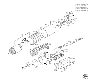  Diagram and Parts List for MSFO852-1C 78207100260 Fein Angle Grinder